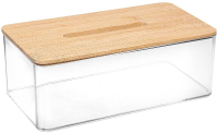 5Five Selena Bamboe Tissue Box   Transparant, 25,5 x 9,3 x 13,3 cm