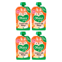 Olvarit knijpfruit kokosmelk & mango 100 g*4