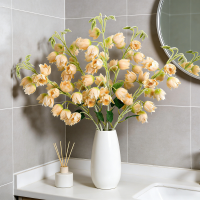 3 Stuks 33 in/84 cm kunstmatige blauwe klokjes bloemen zijde buiten nepplanten imitatie zijden bloemen, grote kunstmatige lelietje van dalen windgong orchidee voor thuis kantoor decoratie, eettafel middelpunt (Champagne)