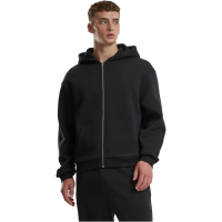 Urban Classics zachte, geraffleerde ziphoody van fleecedoek & fleecedouw   zwart S