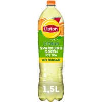 Lipton bruisende ijsthee groene citrus   1,5 l