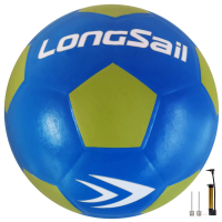 LONGSAIL Hoogwaardige rubber voetbal Maat 4 Blauw/Groen