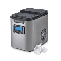 120 W ijsblokjesmachine met 3 verschillende formaten ijsblokjes, 9 min voor 9 stuks ijsblokjes, 12 kg ijsblokjesproductie in 24 uur, zelfreinigende functie, 2,2 L watertank.