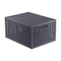 Curver Kaya opbergmand   20 l   37,6 x 30 x 20,7 cm   antraciet   premium opbergoplossing, duurzaam kunststof, moderne opbergoplossing voor thuis