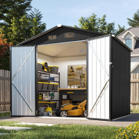 AOXUN 8x6 ft Metalen Tuinhok, Versterkte Frame & Afsluitbare Deur  a箱