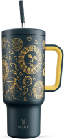 Meoky Geïsoleerde Roestvrijstalen Tumbler 40 oz Tarot, met Handvat en Rietjesdeksel, Lekvrij, Houdt Koud 34 Uur of Warm 10 Uur