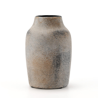 Yuejia 1 stuk, 18,3 cm/7,2 inch rustieke landelijke keramische bloemenvaas, 18 cm, bohovaas voor woondecoratie, terracotta vaas voor woonkamer, tafel, plank, haarddecoratie, landelijk, grijs