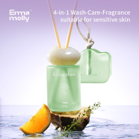Emma Molly Lisianthus Aromatherapie Essentiële Olie Zeep Cadeauset, 120ml Rietdiffuser x1, Rotanstokjes x5, 120g Essentiële Olie Zeep x1 (Zoete sinaasappel/Sinaasappelblad/Appel)