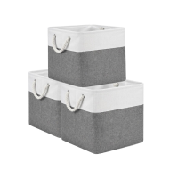 3 Delige set opvouwbare vierkante opbergdozen van stof, 28 x 28 cm, voor kledingkast en lade, geschikt voor rekken en slaapkamer
