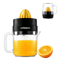 Ochama Elektrische Citruspers, Halfautomatische Sinaasappelpers, 1,4 L Grote Inhoud 30 W Sapmaker voor Thuisgebruik, Sinaasappels Citroenen Citrusvruchten, Pulpscheiding voor Vers Sap, Messloos Veilig & Eenvoudig te Reinigen