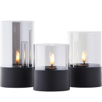 Brilliant Bougie Led Kaarsen, Set Van 3, Zwart/Rookglas
