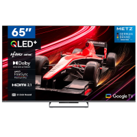 METZ 65 Inch (165cm) QLED Google TV, 65MQE8000Z, 144Hz, 4K HDR 10+, 2.1.2 Geluidssysteem, Dolby Vision Atmos, Game Mode, Sports Mode met ALLM, VRR, MEMC, Freesync Premium, Oogzorg, Laag Blauw Licht & Flikkervrij, Google Cast, Spraakbesturing