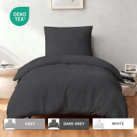 XLLX Donkergrijs Dekbedovertrekset, 135x200 cm/80x80 cm x 1 Zachte Dubbele Geborstelde Beddengoedset, Met Rits, 2 Stuks, Inclusief 1 Dekbedovertrek & 1 Kussensloop, Geen Dekbed