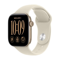Apple Watch Series 12 GPS + Cellular 42 mm Lichtgouden Aluminium Kast met Zand Sportband   S/M