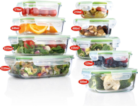 Alpina glazen vershoudbakjes set   9 stuks, groen