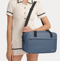 KONO 35x20x20 cm cabinbag voor Ryanair, lichtgewicht vliegreis handbagage onder de stoel met schouderband, 14 L reisduffel voor budgetluchtvaartmaatschappen (marineblauw)