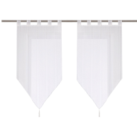 Joyswahl moderne driehoekige witte lichtdoorlatende bistrogordijnen, set van 2 gordijnpaneelen, B 45 x H 90 cm