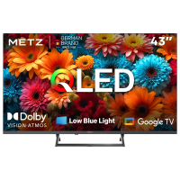 METZ 43MQF7500Z 43 inch (109 cm) QLED 4K UHD Google TV, HDR10+, Dolby Vision en Atmos, HDMI 2.1, VRR, MEMC, ingebouwde Chromecast, drievoudige tuner DVB T/T2/C/S/S2, weinig blauw licht