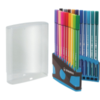 STABILO Pen 68   Premium viltstift   ColorParade in antraciet/lichtblauw   bureau set van 20   assorti kleuren