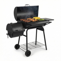 Lugia houtskoolbarbecue met barbecueroker – 136 cm – groot grillrooster 66 x 41 cm   warmhoudrek – zijtafel met flesopener