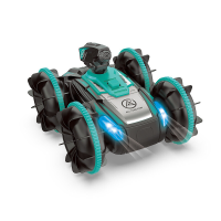 Amfibische RC bestuurbare tank, waterdichte land  en waterauto met dubbele besturing, water schietend LED speelgoed voor 8+ jaar, 1 stuk in groen