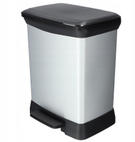 Curver Decobin afvalemmer   30 liter   metallic   premium opbergoplossing, duurzaam kunststof, moderne huisorganisatie