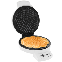 Fritel Wafelijzer   A202   PFAS vrije Wafelmaker   Wafelmaker voor Hartvormige Wafels   Hartvormig Wafelijzer   5 Hartvormige Wafels   Wafelijzer met Vaste Platen   Wit   1200 W