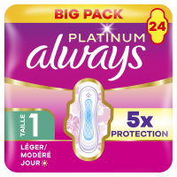 Always Platinum Day Maandverband met Vleugels Lichte tot Gemiddelde Menstruatie Staat 1   24 Stuks