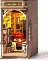 Robotime Rolife boekhandel boek nook DIY 3D puzzel speelgoed 11,4 x 19,5 x 21,8 cm 1 stuk,Wooninrichting, boekenkastdecoratie,Handgemaakte cadeaus voor volwassenen en tieners,Onderwijs speelgoed