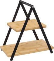Secret de Gourmet Bamboe Serveerrek   2 laags, Zwart, 28 x 15,6 x 29,3 cm