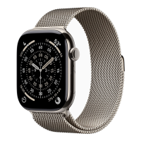 Apple Watch Series 11 GPS + mobiel 46 mm natuurlijk titanium kast met natuurlijke Milanese band   S/M