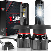 Katur H4 LED lamp 120 W 30000LM, 6000K Xenon Wit Plug and Play 1:1 Mini Formaat Hoogrendement Koelsysteem 9003 HB2 Hi/Lo Koplampen, Set van 2