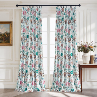 PONY DANCE Bloemen 100% Verduisterende Gordijnen, Vintage Botanische Klimopprint, Thermisch Geïsoleerde Gordijnen voor Slaapkamer Woonkamer, 2 Panelen, B132 x L220 cm, Roze