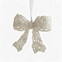 2 Stuks witte 3D boogjes hangdecoratie, hangdecoratie voor kerstboom, verzamelaarscadeau, decoratie voor buiten, tuin, hek, terras
