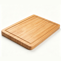 PLYS extra groot, dik bamboe snijplank, 45×30 cm, met lekkanal, antibacterieel & schimmelwerend, voor thuis en in de keuken