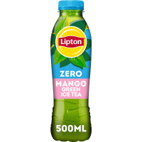 Lipton suikervrije zwarte ijsthee groene mango   500 ml