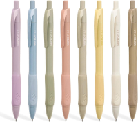 WRITECH gelpennen 0,5 mm met comfortabele greep, 8 stuks intrekbaar, zwarte inkt, soepele schrijfervaring, geen vlekken of doorbeschrijven