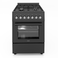 Wiggo WO E606A (BB) serie 6 60 cm vrijstaand gasfornuis zwart