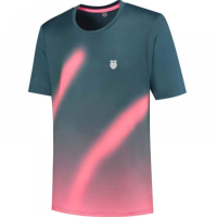 K Swiss Hypercourt Print Crew 5 T shirt petrolgroen roze XL