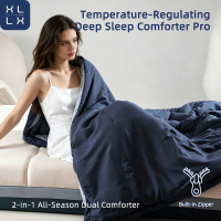XLLX wasbaar winterdekbed Deep Sleep Pro, dubbellaags 2 in 1 dekbed met rits, hetzelfde ontwerp als Atour, universeel dekbed voor alle seizoenen, ademend & comfortabel, dubbelzijdige aanraking, 150x200 cm