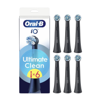 Oral B iO Ultimate Clean opzetborstels, zwart, 6 stuks, XXL verpakking, ultieme reiniging, voor iO handgrepen