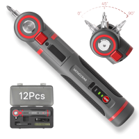 Movecrab 3 in 1 Hoekverstelbare Elektrische Schroevendraaier Set 12 delig Mini Accu Gereedschap met LED licht & 3 Snelheden Instelbaar Koppel (3 5 N·m) 2000 mAh Krachtige Oplaadbare Schroevendraaier voor DIY Handwerk, Telefoon  en Laptopreparatie