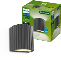 Philips Zyra Wandlamp   Buitenverlichting   Schijnt in twee richtingen   Warmwit licht: 2700K   Antraciet   Aluminium   PowerShield coating   Lange levensduur
