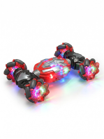 26 Cm 4WD Gestuurbaar RC Stunt Twist Auto, 2,4 G Dubbele Besturing Transformeerbaar Off Road Monster Klimvoertuig, 360° Drift RC Speelgoedauto met LED licht, Hobby Cadeau voor Jongens Meisjes 8+ One Piece in Rood.