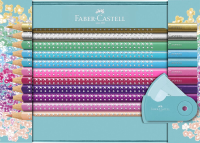Faber Castell Sparkle kleurpotloodset   20 stuks en 1 puntenslijper, geassorteerde kleuren