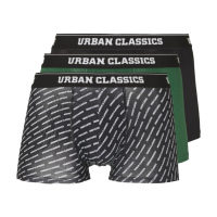 Urban Classics Boxerbroekjes 3 pack   ondergoed   donkergroen/zwart   met merk alloverprint   maat M