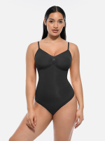 Feelingirl Tummy Control Naadloze Bodysuit XL/XXL   Zwart