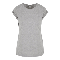 Urban Classics dames T shirt met verlengde schouders grijs S