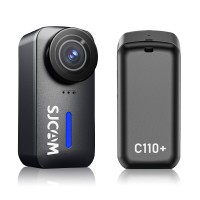 【Terug naar school】SJCAM C110+ 4K actioncamera met gyrostabilisatie, 170° ultragroothoek, f/1,8 diafragma, 120 min opnametijd, 30 m waterdicht met behuizing, compact formaat 6,4 × 3,1 × 3,3 cm, 20 MP foto, vertraagde opname voor vloggen, motorrijden, fiet