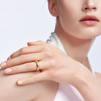 Ring Lumine Zilver Geelkleurig 1 Lijn Synthetische Diamant 54
